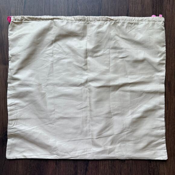 Isaac Mizrahi New York Beige Pink Logo Dust Bag 19.5x21.5 - Picture 2 of 4